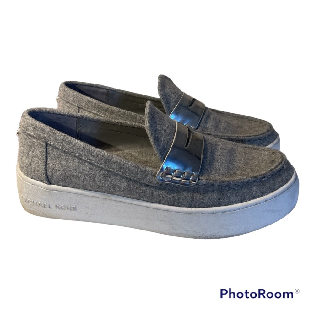 MICHAEL Michael Kors | Grey Felt and Leather Slip-On Loafers Style Runners